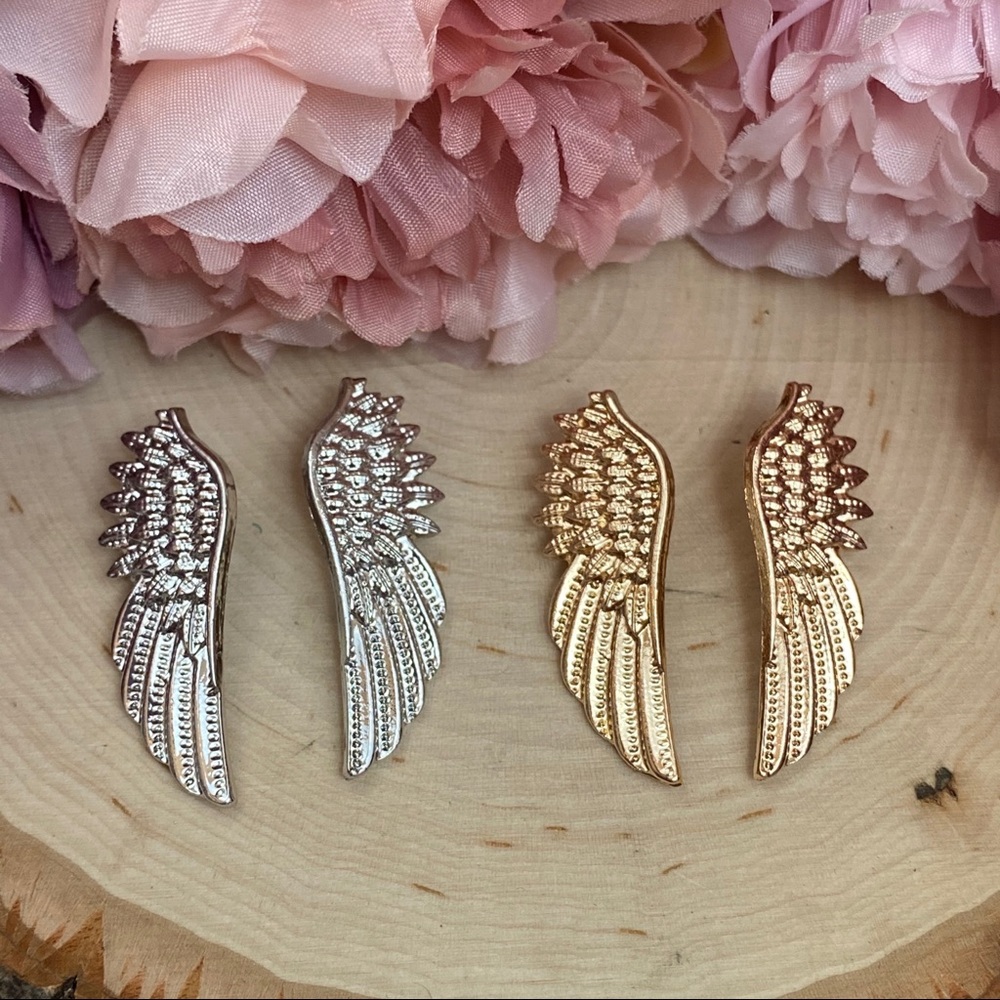 Angel Wings Feather Shirt Collar Suit Pin Brooch - Picture 9 of 14